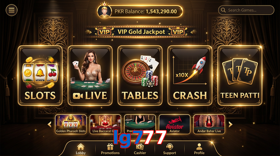 Main screen of Lg777 casino page for PK players